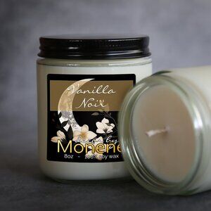 Vanilla Noir Scented 8oz Soy Wax Candle Jar